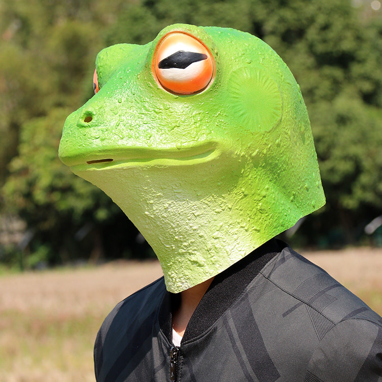 Wholesale  2PCS Frog Mask Animal Head Cover Halloween Latex Decorations